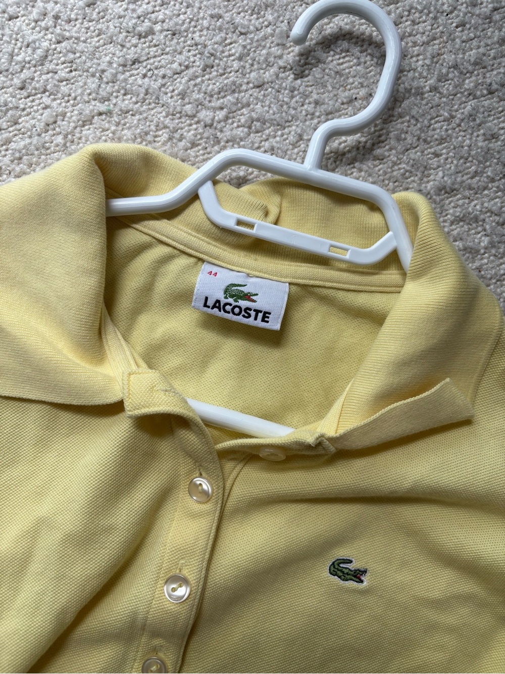 Lacoste Kids Pale Yellow Polo Shirt with Crocodile Logo